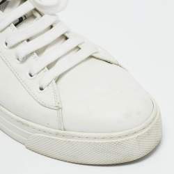 Miu Miu White Leather Low Top Sneakers Size 38.5