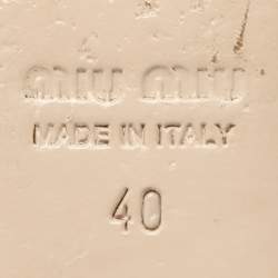 Pre Owned Miu Miu Burgundy Patent Leather Crystal Embellished Heel Bow Slip On Loafers Size 40