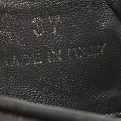 Pre Owned Miu Miu Black Leather Sporty Matelassé Slingback Sandals Size 37