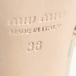 Miu Miu Gold Glitter Ankle Tie Platform Pumps Size 38