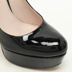 Miu Miu Black Patent Leather Platform Pumps Size 35
