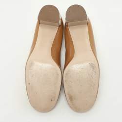 Miu Miu Brown Patent Leather Crystal Embellished Block Heel Pumps Size 39.5