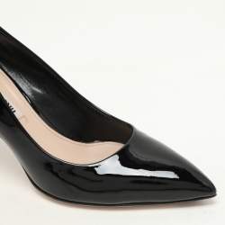Miu Miu Black Patent Leather Eyelet Pumps Size 36.5