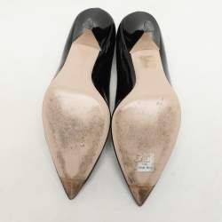 Miu Miu Black Patent Leather Eyelet Pumps Size 36.5
