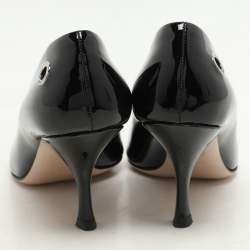 Miu Miu Black Patent Leather Eyelet Pumps Size 36.5