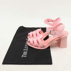 Miu Miu Pink Rubber Caged Ankle Strap Sandals Size 36