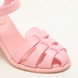 Miu Miu Pink Rubber Caged Ankle Strap Sandals Size 36