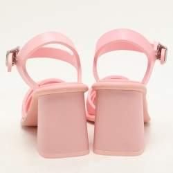 Miu Miu Pink Rubber Caged Ankle Strap Sandals Size 36