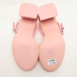 Miu Miu Pink Rubber Caged Ankle Strap Sandals Size 36