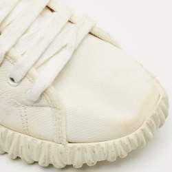 Miu Miu White Canvas and Rubber Low Top Sneakers Size 38