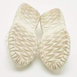 Miu Miu White Canvas and Rubber Low Top Sneakers Size 38