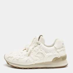 Miu Miu x New Balance White Denim 574 Sneakers Size 36