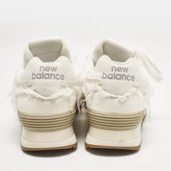 Miu Miu x New Balance White Denim 574 Sneakers Size 36