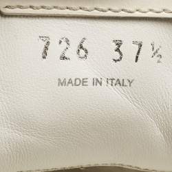 Miu Miu White Leather and Mesh Platform Sneakers Size 37.5