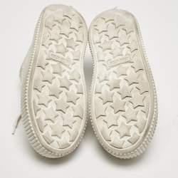 Miu Miu White Leather and Mesh Platform Sneakers Size 37.5
