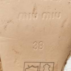 Miu Miu Gold Snakeskin Embossed Patent Leather Cut Out Platform Sandals Size 38