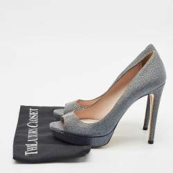 Miu Miu Grey Stingray Leather Platform Pumps Size 38
