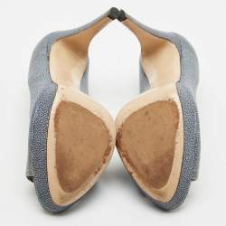Miu Miu Grey Stingray Leather Platform Pumps Size 38