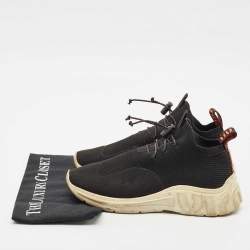 Miu Miu Black Knit Fabric Low Top Sneakers Size 39