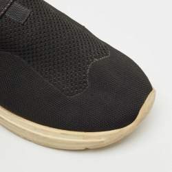 Miu Miu Black Knit Fabric Low Top Sneakers Size 39