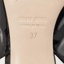 Miu Miu Black Patent Leather Bow Slingback Pumps Size 37