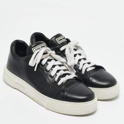 Miu Miu Black Leather Low Top Sneakers Size 39