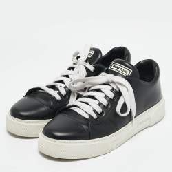 Miu Miu Black Leather Low Top Sneakers Size 39