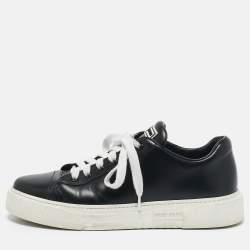 Miu Miu Black Leather Low Top Sneakers Size 39