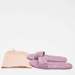 Miu Miu Purple Rubber Flat Slides Size 36
