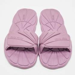 Miu Miu Purple Rubber Flat Slides Size 36