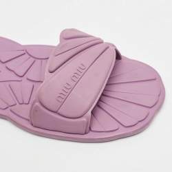 Miu Miu Purple Rubber Flat Slides Size 36