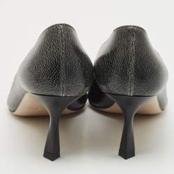 Miu Miu Black Crackled Leather Pointed Toe Pumps Size 35
