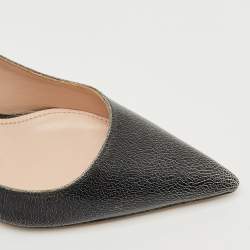 Miu Miu Black Crackled Leather Pointed Toe Pumps Size 35