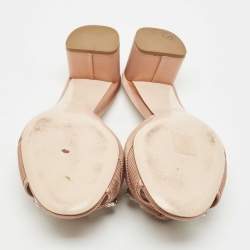 Miu Miu Beige Satin Crystals Knot Slide Sandals Size 39.5