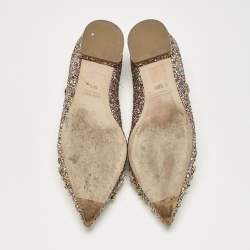 Miu Miu Multicolor Glitter Mary Jane Crystals Ballet Flats Size 37.5