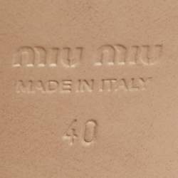 Miu Miu Silver Leather Crystal Embellished Ankle Strap Platform Sandals Size 40