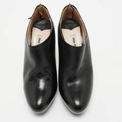 Miu Miu Black Leather  Glitter heels Booties Size 38