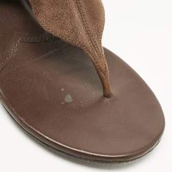 Miu Miu Brown Suede Thong Cut Out  Knee Length Boots Size 37