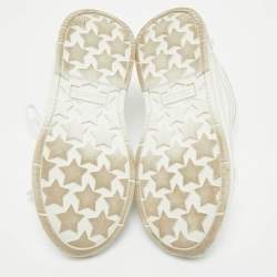Miu Miu White Leather Crystal Embellished Low Top Sneakers Size 36