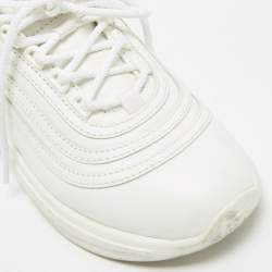 Miu Miu White Leather Crystal Embellished Low Top Sneakers Size 36