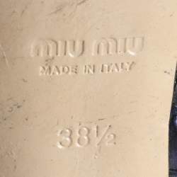 Pre Owned Miu Miu Blue Glitter and Velvet Ankle Strap Sandals Size 38.5