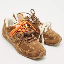 Miu Miu x New Balance Brown Suede Low Top Sneakers Size 37.5