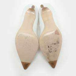 Miu Miu White Leather Pointed Toe Pumps Size 38.5