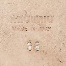 Pre Owned Miu Miu Blue Suede Buckle Detail Strappy Flat Sandals Size 38