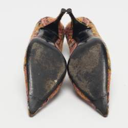 Pre Owned Miu Miu Multicolor Wool Embellished Pointed Toe Pumps Size 40