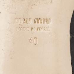 مملوكة مسبقًا Miu Miu Black Leather Mary Jane Bow Ballet Flats Size 40