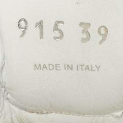 Pre Owned Miu Miu White Leather Lace Up Sneaker Mules Size 39