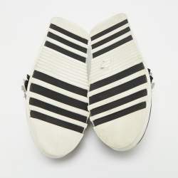 Pre Owned حذاء رياضي ميو ميو سليب أون قماش محبوك أسود مزين بالكريستال مقاس 37.5