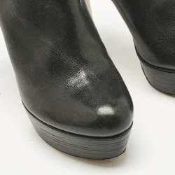 Pre Owned Miu Miu Black Leather  Buckle heels Booties Size 41