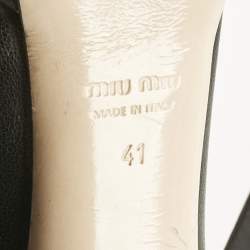 Pre Owned Miu Miu Black Leather  Buckle heels Booties Size 41